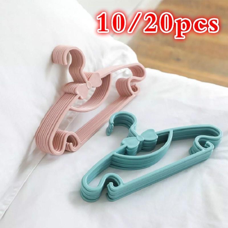 10/20pcs Portable Clothes Hanger Kids Children Toddler Baby Clothes Coat Plastic Hangers Hook Househ