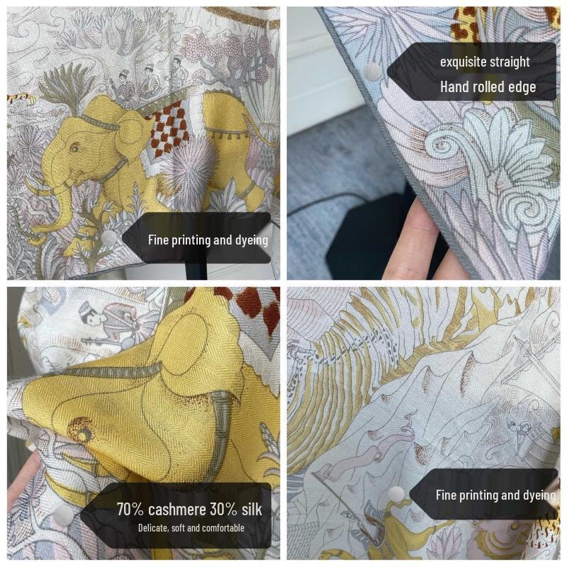 NINA SOLOR Animal City Silk Wool Scarf