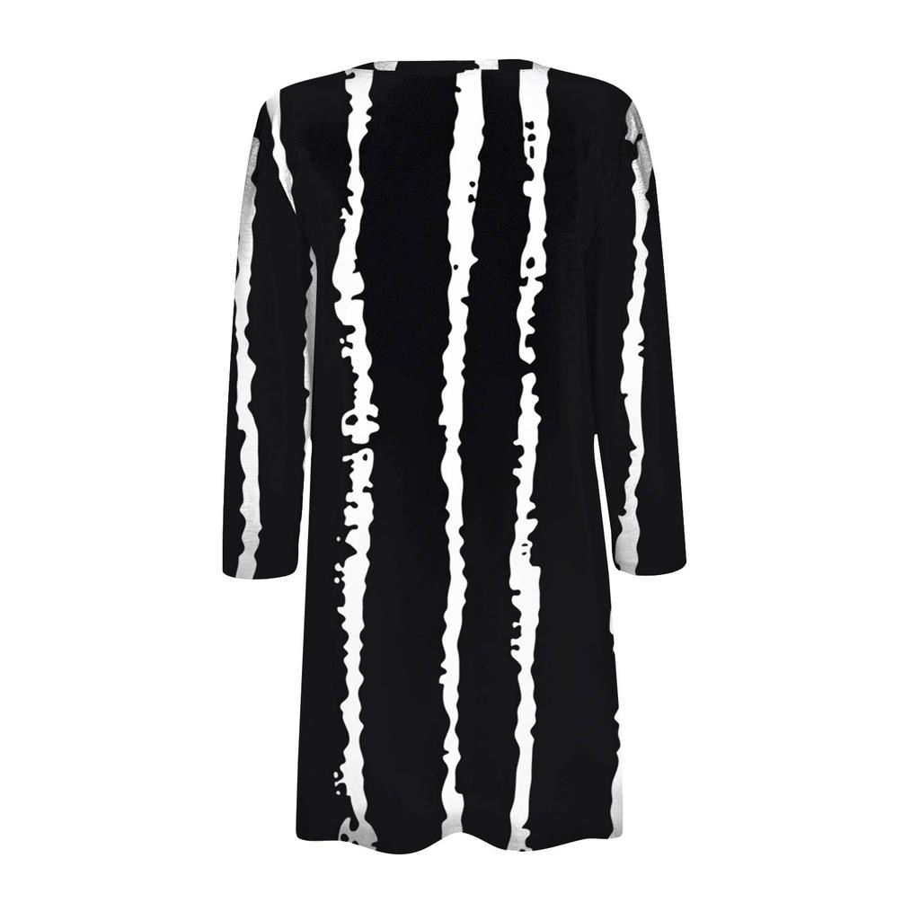 Женский модный свободный повседневный кардиган с принтом и карманами, куртка с рукавом семь восьмых, топ