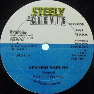 12-дюймовая пластинка RICHIE STEPHENS Spanish Harlem VPRD541 Steely Clevie 1989 US Reggae Ska Dub Б/у