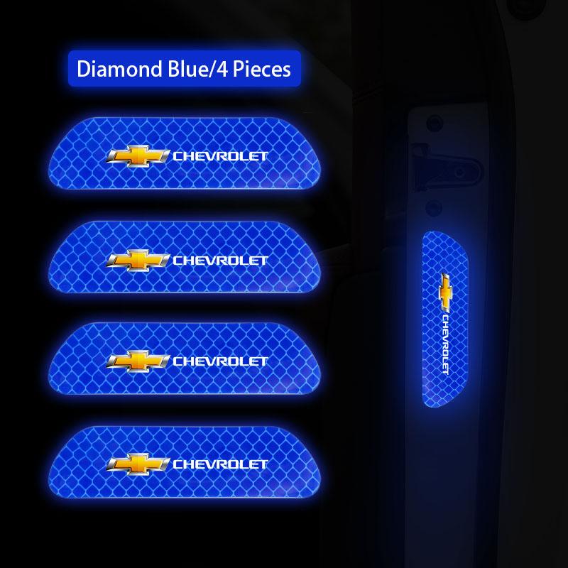 AABHD1 4pcs Car Door Sticker Reflective Safety Warning Mark Decoration Decals For Chevrolet Spark Captiva Cruze Tracker Epica Optra SS