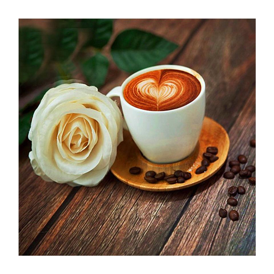 5D DIY полная круглая алмазная живопись кофе Алмазная вышивка горный хрусталь картина вышивка крестиком мозаика украшение дома подарок