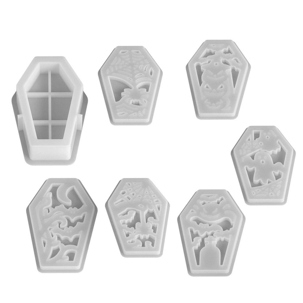 Halloween Hollow Ghost Pumpkin Spider Bat Silicone Mold Candlestick Holder DIY Epoxy Resin Gypsum Aromatherapy Mold Home Decor