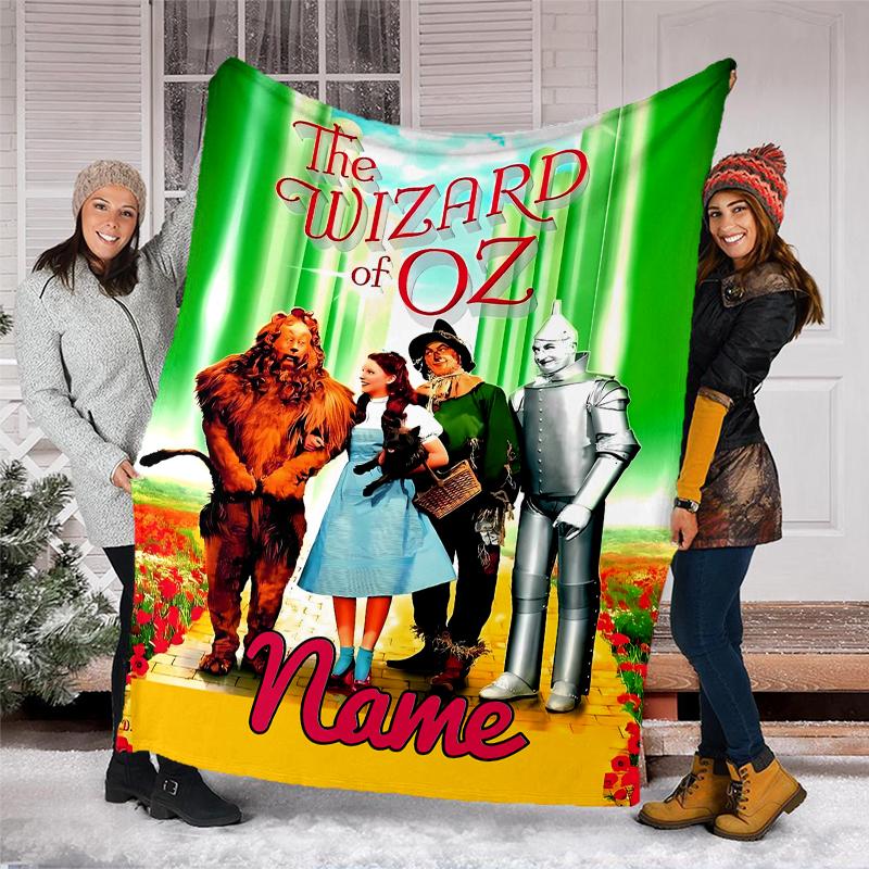 Personalized Custom Name Blanket - The Wizard of Oz Print Design,Blanket for Sofa,Bed,Travel,Camping - Soft and Warm, Great Gift
