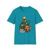 Unisex Softstyle T-Shirt Chibi Christmas Tree Playful Puppy Cute Whimsy Holiday