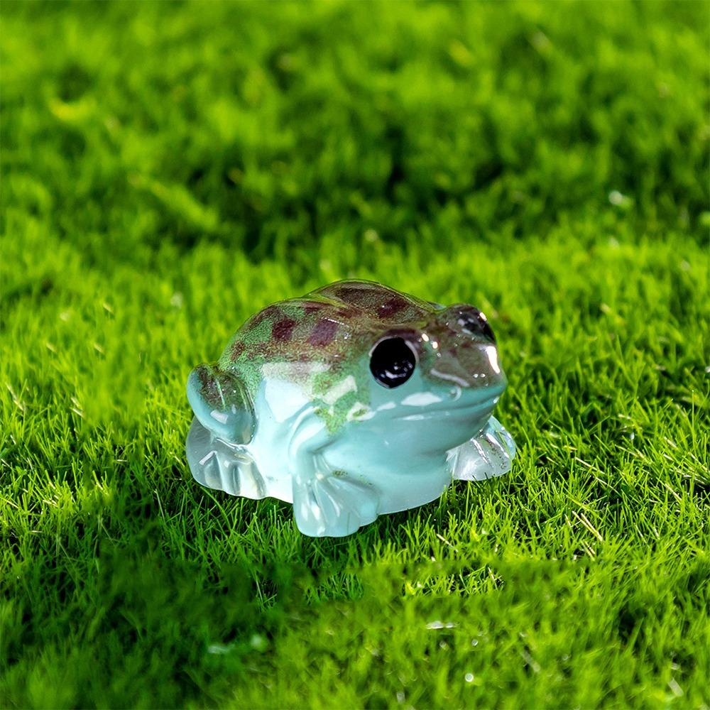 10 шт. мультяшные светящиеся фигурки лягушек миниатюры милая маленькая модель жабы микро ландшафтные украшения