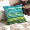 Teal Blue Green Throw Pillow Covers 18x18 Set of 2 Watercolor Aqua Waves Decorative Pillow Covers Abstract Striped Outdoors Pillowcase Cushion Case