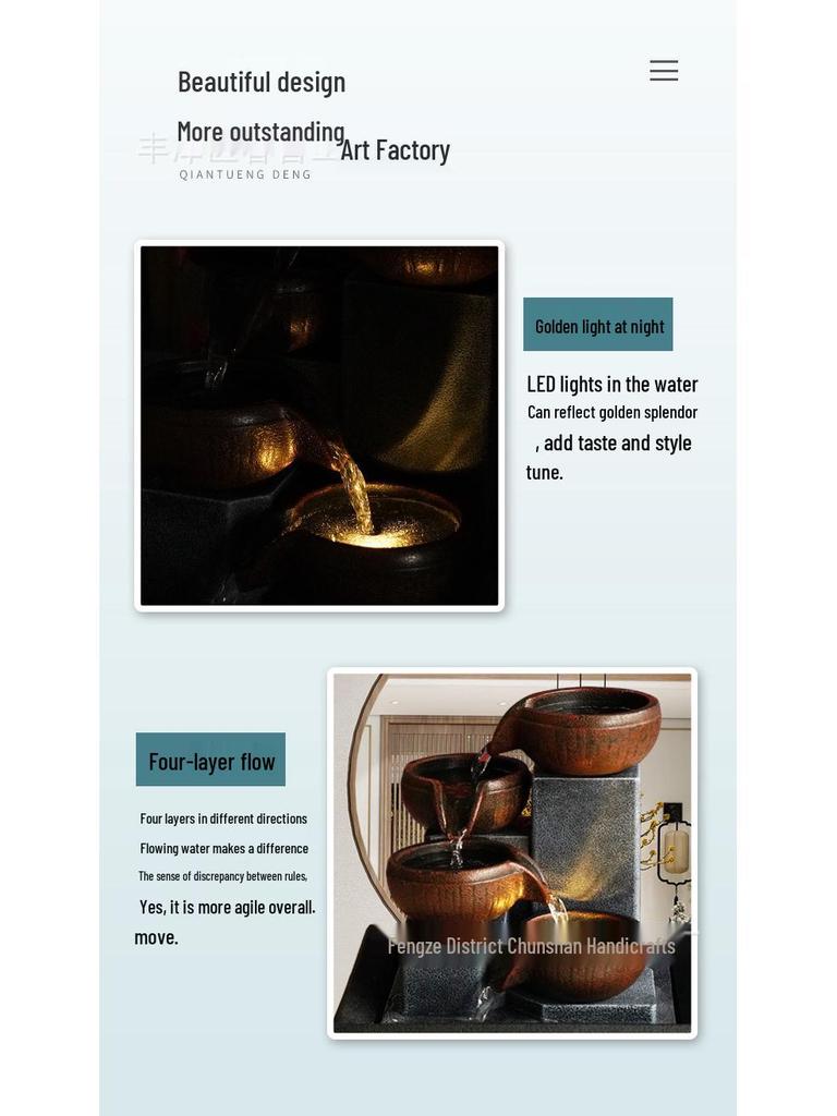 Настольный фонтан Фэн-шуй для декора домашнего офиса