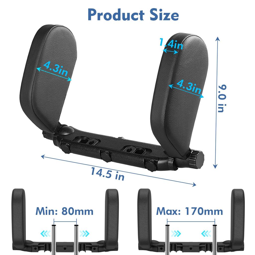 Подголовник JZCreater, подушка для шеи в машину, подголовник для путешествий, регулируемая поддержка осанки во время сна, простая установка, подходит для детей и взрослых, U-образная форма, 180°