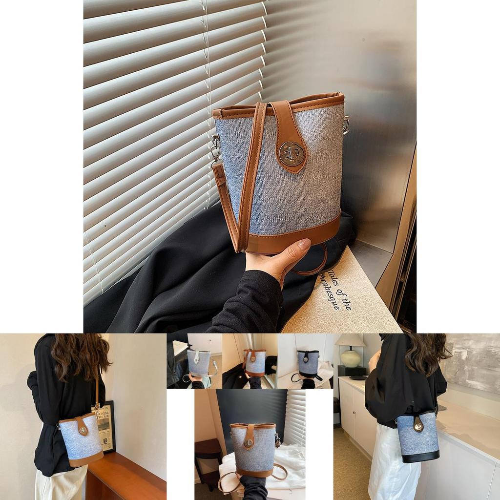 Fashionable Korean Style Casual Bucket Bag For Women In Elegant Black Silver Brown Colors