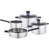 Cookware Set - All Hobs Including Induction - - Stainless Steel - 6 Pieces - Stainless Steel - Grey