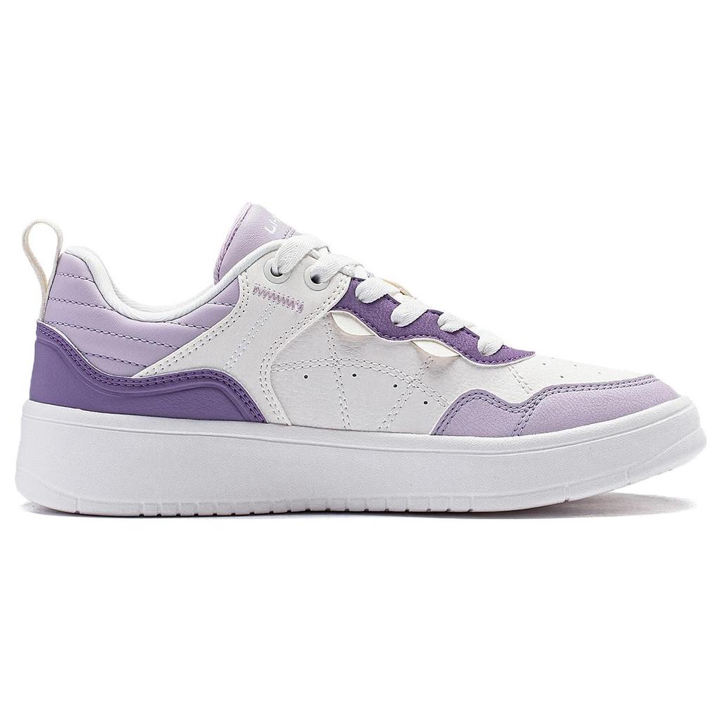 Li-Ning Удобные универсальные износостойкие низкие кроссовки для скейтбординга женские кроссовки белые фиолетовые AGCT406-2