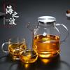 Heat-Resistant Borosilicate Glass Kettle with Bamboo Lid for Hot or Cold Water