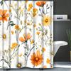 Желтые цветы узор Занавеска для ванной Занавеска для душа Водонепроницаемая с 12 крючками Домашний декор Бесплатная доставка