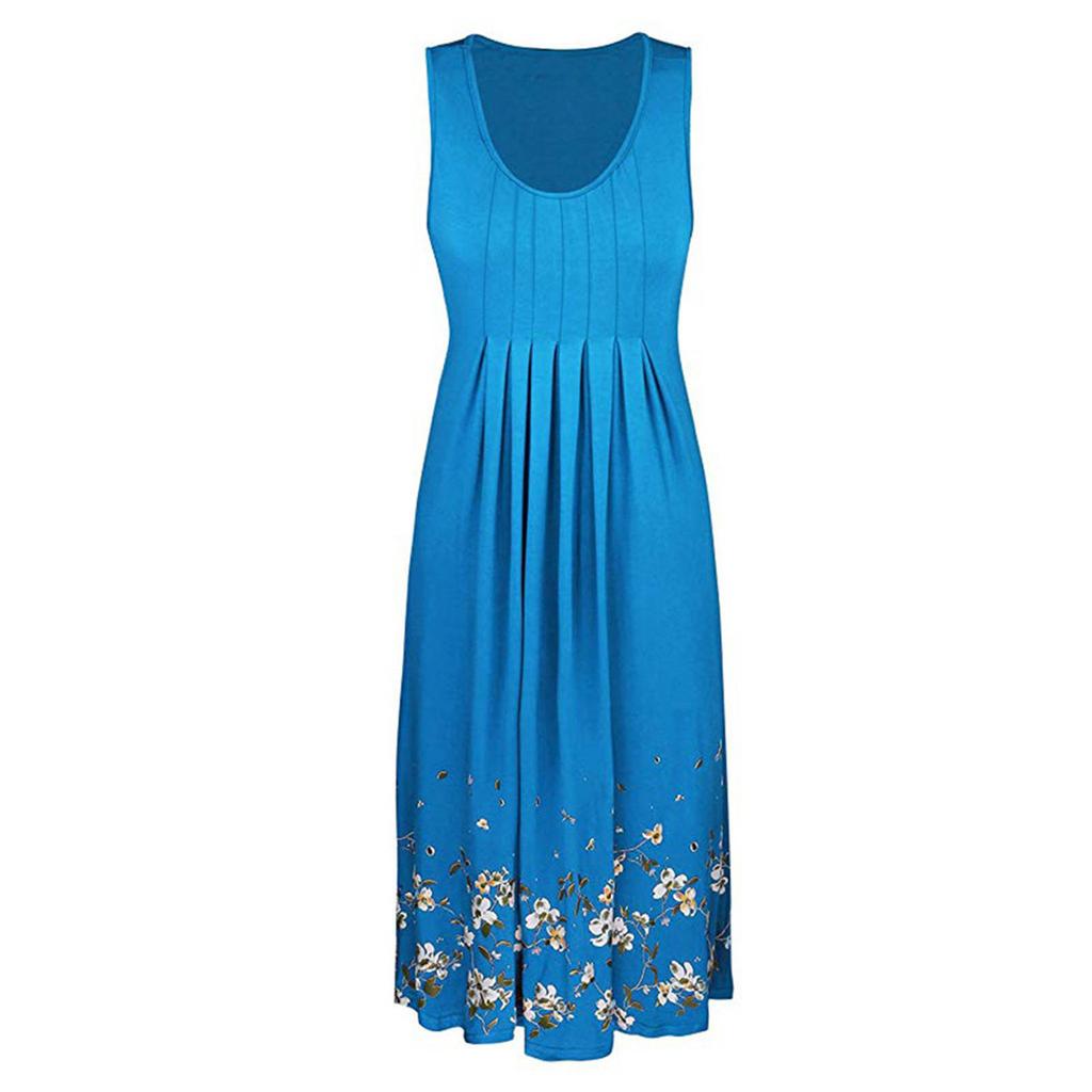 Женское летнее повседневное пляжное платье без рукавов с принтом, короткое платье