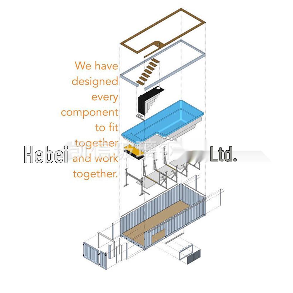 Villa Homestay Outdoor Fiberglass Container Swimming Pool with Constant Temperature Control