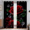 Винтажная красная роза 3D печать узора занавески, подходит для спальни, гостиной, кухни, украшения окна, украшения дома