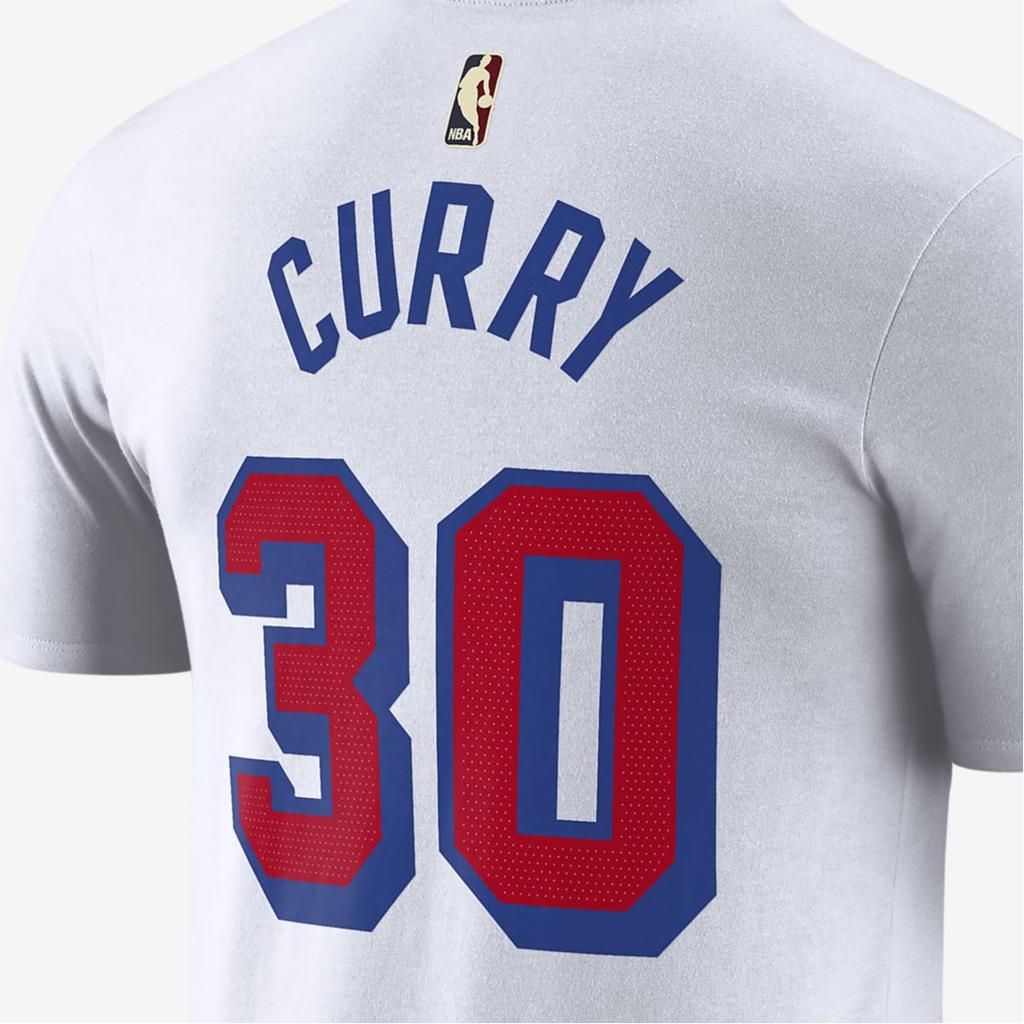 Nike X NBA Collaboration Golden State Warriors Stephen Curry Essential Hardwood Classics Crew Neck Pullover Cotton Short Sleeve T-Shirt HJ2753-103