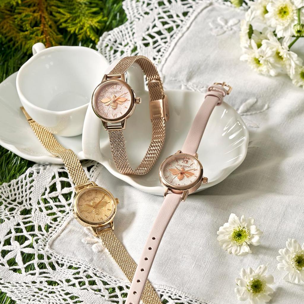 Authorized Dealer Olivia Burton Watch Ladies 24000231 Signature Mini Lucky Bee Silver White Light Brushed Leather [OLIVIA BURTON]