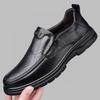 2025 Весна Новые мужские туфли для пап, повседневная обувь, мужские туфли с рукавами, одна педаль, кожаные туфли для людей среднего и пожилого возраста 1168