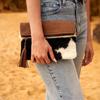 Cowhide Leather Clutch , Leather  Handmade Bag