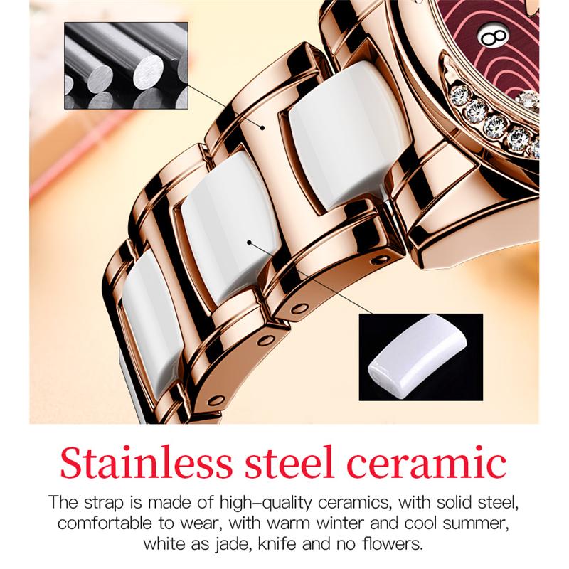 OLEVS 6610 With Gift Box Luxury Fashion Automatic Mechanical Watch Waterproof Noble Luminous Diamond Set Elegant Women's Watch