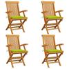 Day and Night - Day and Night Garden Chairs 4 Units Teak Wood with Bright Green Cushions