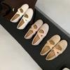 2025 new round head cross strap inner heel heel suede shallow mouth Mary Jane one word with ballet women's shoes