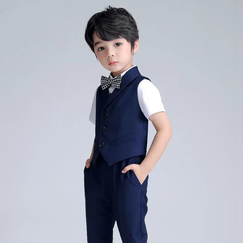 Детское платье, костюм для мальчика, жилет, костюм для выступления на фортепиано, костюм для мальчика-ведущего