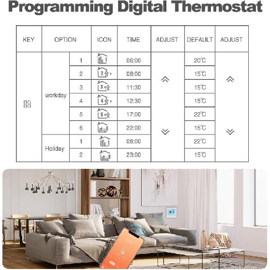 Smart Tuya WiFi термостат 3A цифровой программируемый ЖК-дисплей контроллер температуры напольного отопления цифровой интеллектуальный настенный термостат для