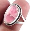 Подарочное кольцо из серебра 925 пробы с натуральным родохрозитом ручной работы S.7 m2I35