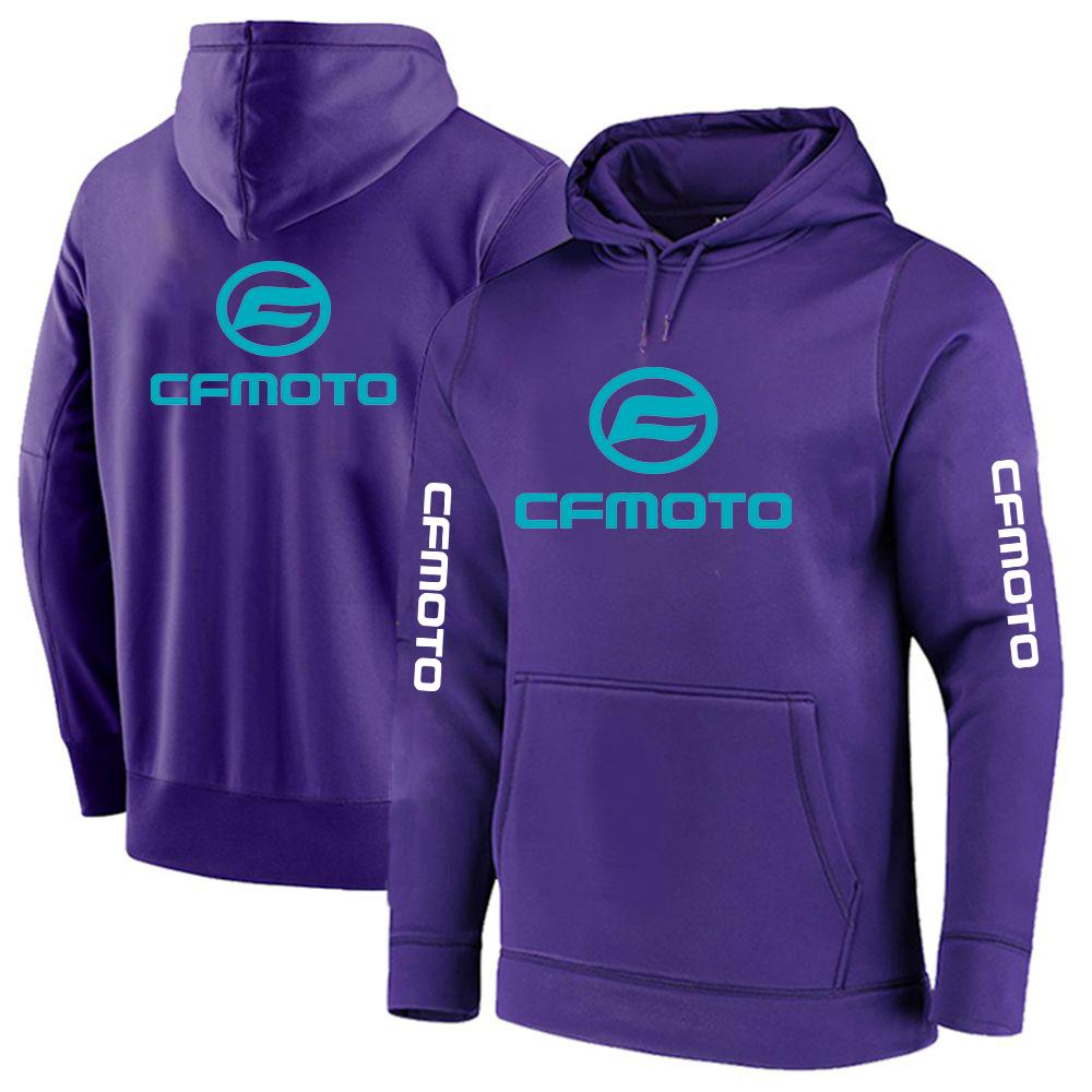 Весна и осень 2025 Мужское худи премиум-класса с принтом логотипа Cfmoto, однотонное, популярное, пуловер с капюшоном, классическое, на заказ, свободного кроя