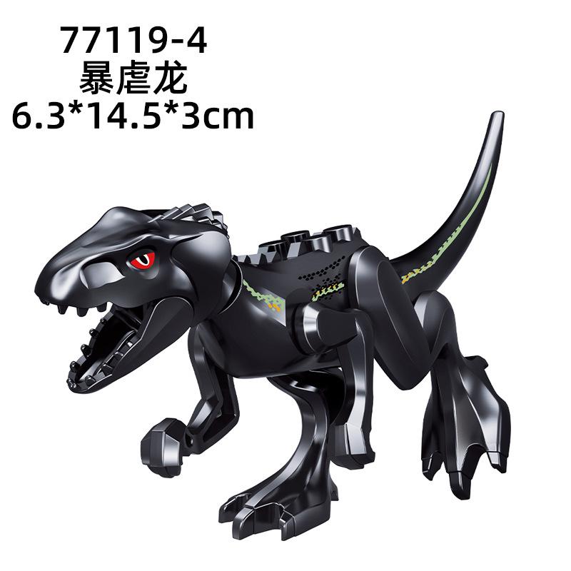 Jurassic World 3 Brutal Raptor Building Blocks Dinosaur Bricks Tyrannosaurus Indominus I-Rex Assemble Toy For Children