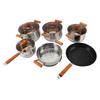 Набор посуды из нержавеющей стали с деревянной ручкой, многофункциональный кухонный набор для приготовления на пару