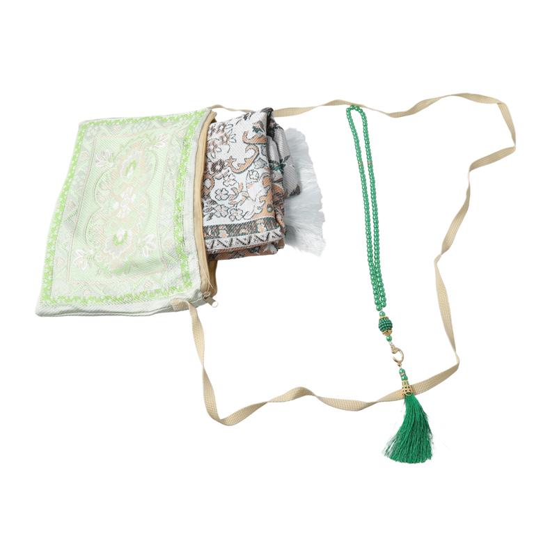 3 шт./компл. бусины мусульманский коврик для богослужения набор полиэстер жаккардовый узор коврик исламский подарочный молитвенный коврик набор Рамадан 70x110 см