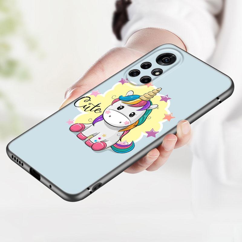 Чехол для телефона с милым мультяшным единорогом для Huawei Honor 60 50 SE 30S Mate 30 20 10 Lite 40 Nova 9 8 Pro Y60 8i 7i 7SE 5T Premium