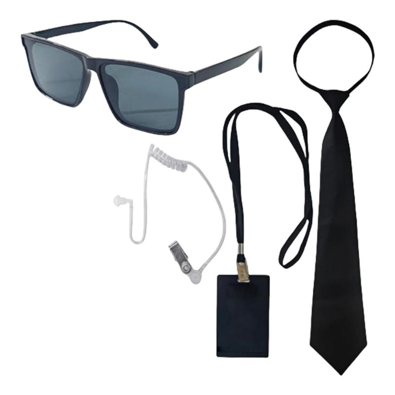 Secret Service Costume Security Guard Costume Accessories Set Secret Agent Cosplay Costume Halloween Cosplay Costume