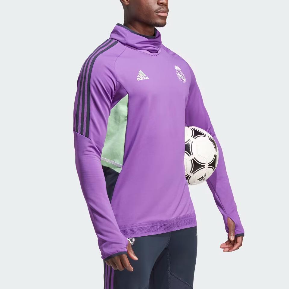 Adidas Футболка Real Madrid Pro Training с длинным рукавом, унисекс, фиолетовая HT8795
