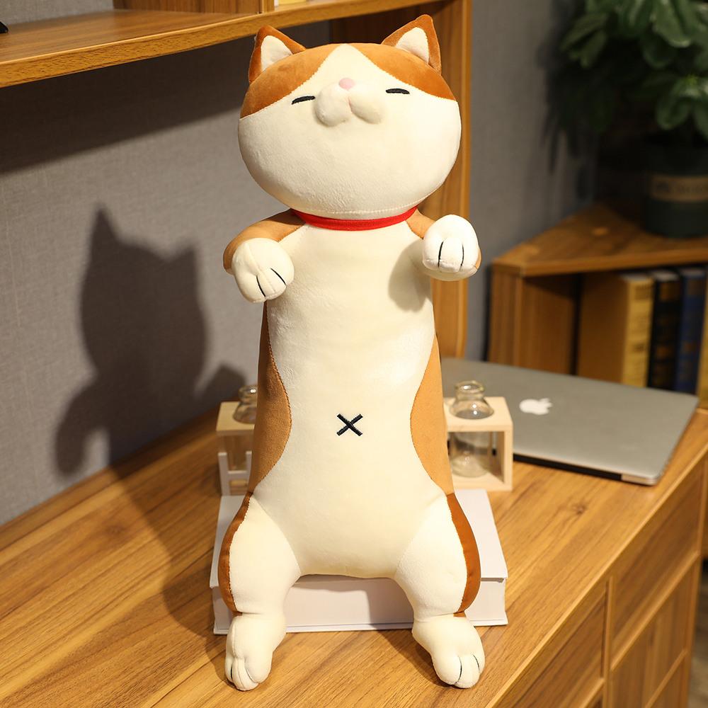 Горячая 60-120 см милая сиба-ину счастливая кошка полоса наполнитель животное плюшевая игрушка подушка модная акита-ину кошка подушка праздничный подарок для детей