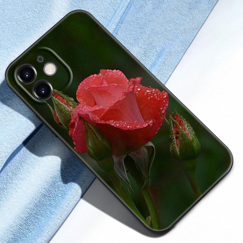 Чехол для телефона с цветами красной розы для iPhone Samsung Galaxy Redmi Xiaomi Oppo OnePlus Note SA 7 8 9 10 11 12 13 14 20 21 22 23 53 54 Pro Max Plus Ultra