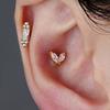 Right Grand ASTM F136 Titanium 16G Baguette CZ Stud Earring Cluster CZ Cartilage Tragus Helix Labret Nose Stud Piercing Jewelry