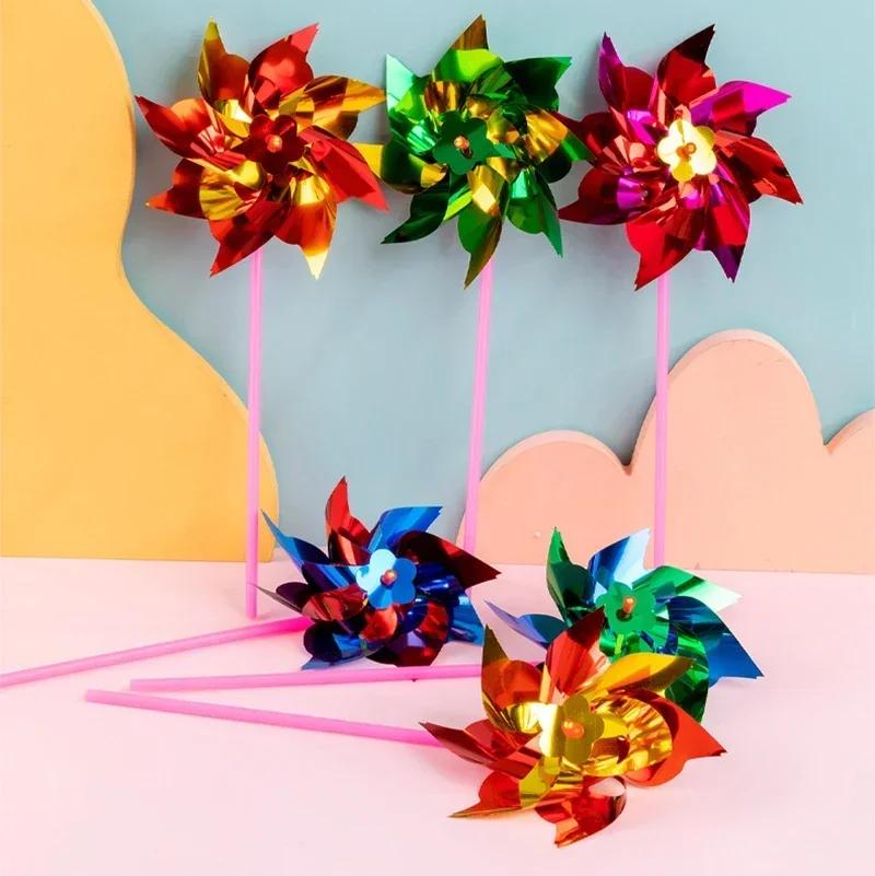 50Pcs Sequin Windmill Pinwheel Wind Spinner Outdoor Toys for Kids Birthday Party Favors Boy girls Pinata Filler Carnival Prizes
