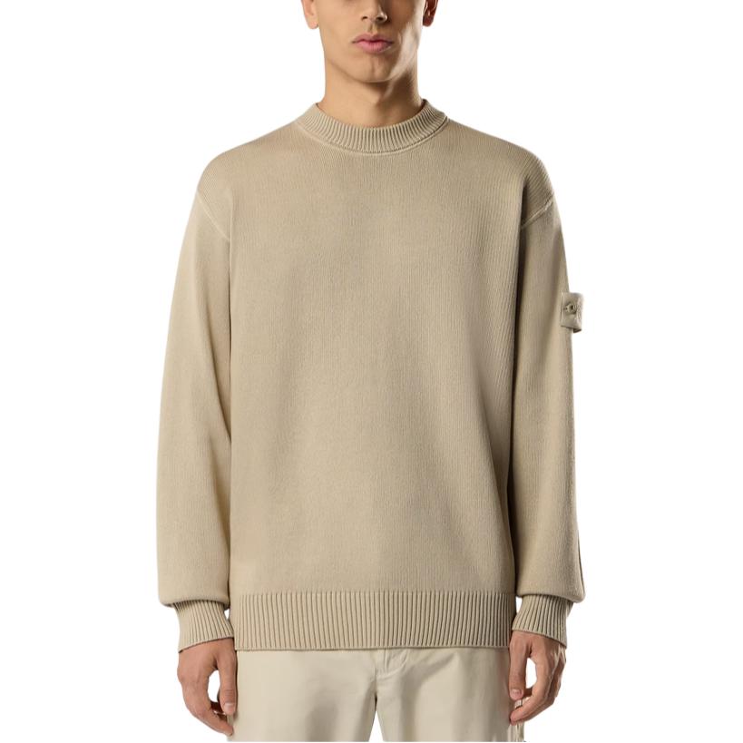 STONE ISLAND Свитер мужской с воротником-стойкой в рубчик, однотонный, серия 'Ghost', с нашивкой L2S1551000-63S00FA-V0090