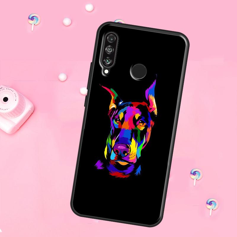 Cartoon Doberman Dog For Huawei Nova Y90 Y70 Y60 Y91 Y61 Y73 Y72 12s 12i 11i 8i 9 10 SE P40 Lite P60 P30 Pro Case