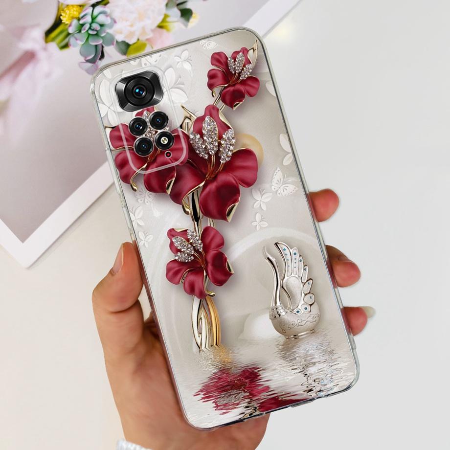 Women Fashion Phone Case For Xiaomi Redmi Note 11 Pro 4G 5G / Redmi Note11 11s 4G Global Luxury Slim Silicone Bumper Coque Soft