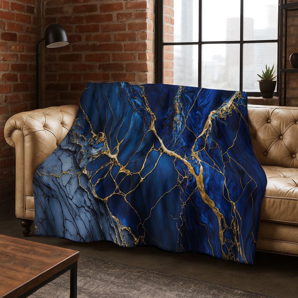 Роскошное Черно-Зелено-Золотое Мраморное Разноцветное Каменное Текстурное Искусство Фланелевое Одеяло, Уютное Мягкое Плед для Дома Спальни Кровати Дивана