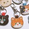 Cute Cartoon Cat Keychain Kawaii PU Leather Kitten Keyring Charm Bag Backpack Pendant Decor Car Key Holder Party Jewelry Gifts