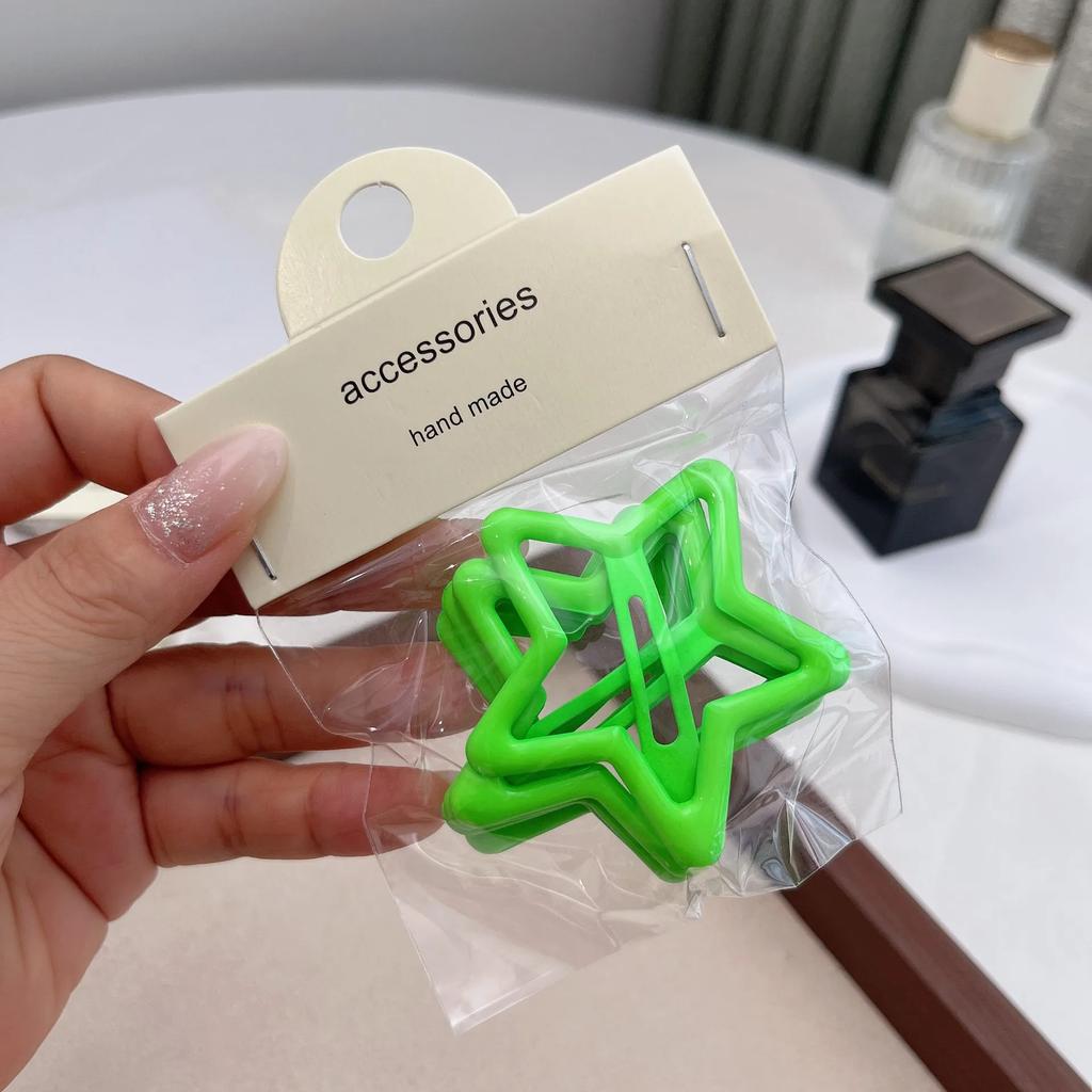 5 шт., шпильки-невидимки для девочек в виде звездочек конфетного цвета, крутые металлические заколки для волос в виде пентаграммы для девочек, аксессуары для головных уборов в стиле Харадзюку