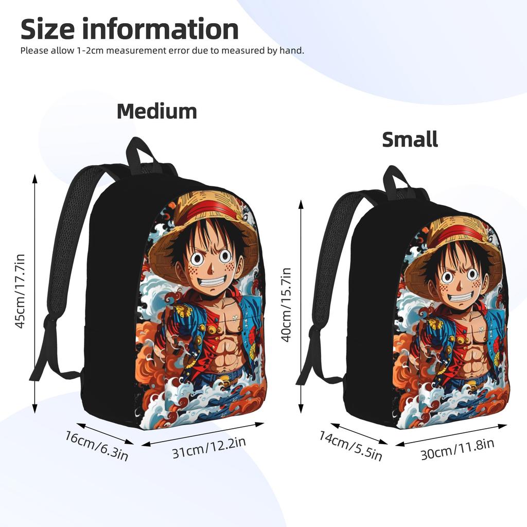 Обезьяна Д. Модный рюкзак Luffy One Piece с карманом, студенческий, для работы, на каждый день, для мужчин и женщин, холщовая сумка для колледжа