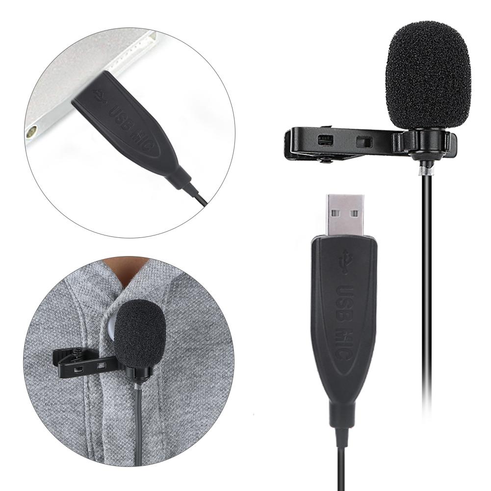 USB Computer Recording Lapel Clip Microphone Portable Mini Conference Microphone